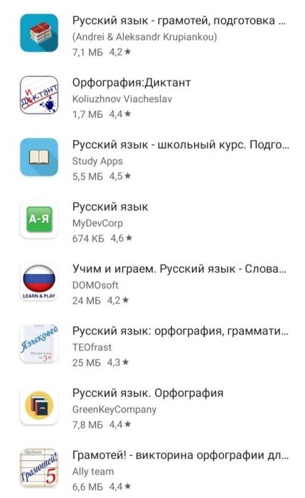 Приложения тренажеры по русскому языку